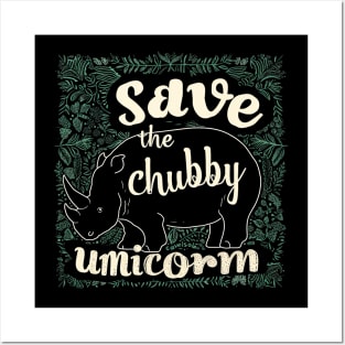 save the chubby unicorn Posters and Art